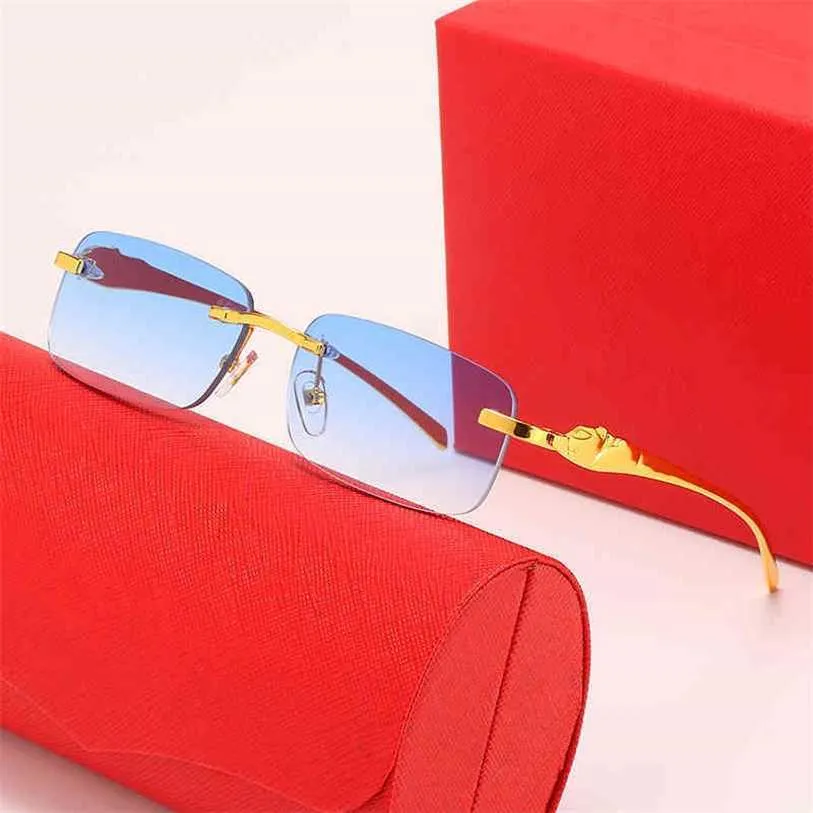 2023 Designer Glasses Model Frameless anti ultraviolet Women's fashion straight 01 Sunglasses