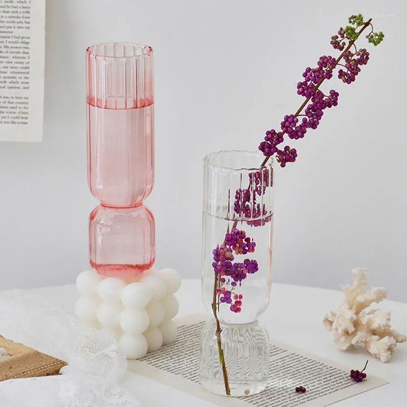 Вазы Цветочная ваза для свадебного декора Центральный спектр стеклянные розовые цветы