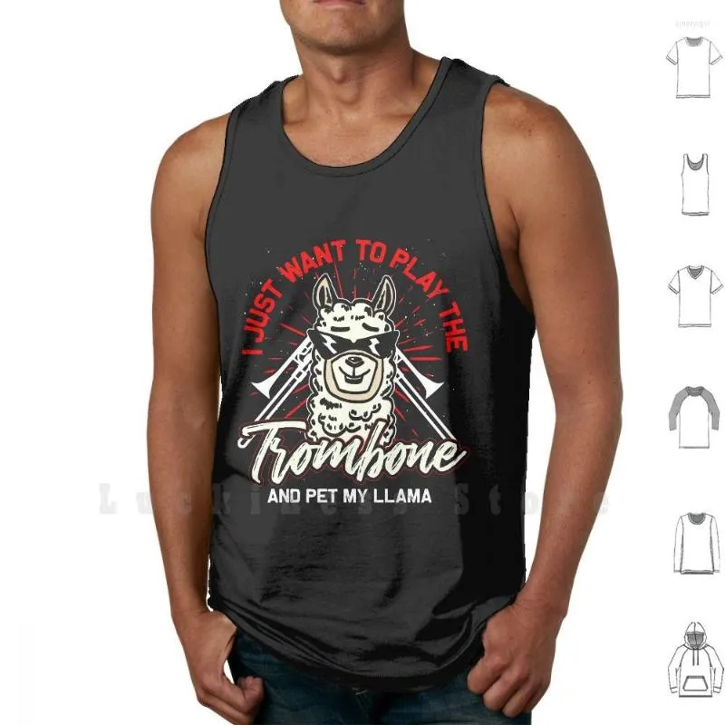 Męskie topy zbiornikowe Llama Tombon Player Tombonist Musical Instrument Vest Cotton Tomboner Musician