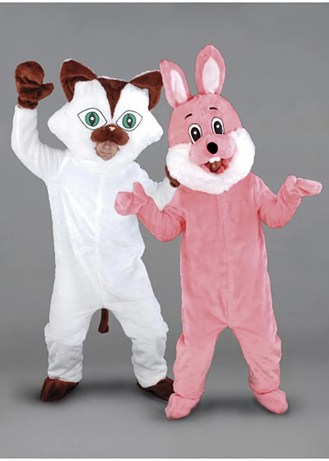 Högkvalitativ katt- och kaninmaskot kostymer Halloween Fancy Party Dress Cartoon Character Carnival Xmas Easter Advertising Birthday Party