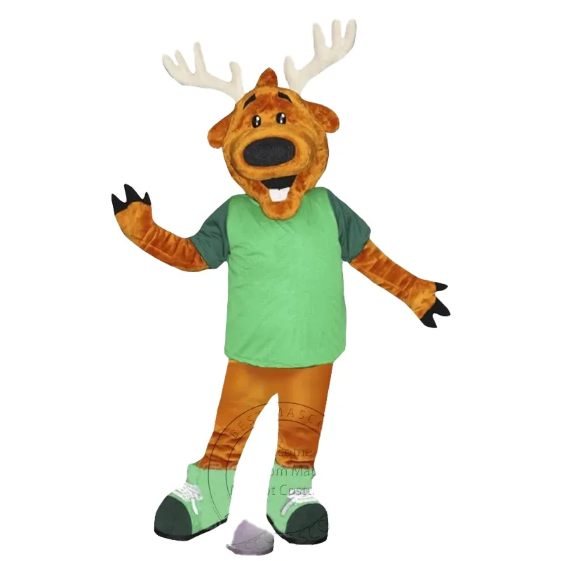 Halloween Happy Deer Mascot Costume Costume Costume Temat Fancy Dress Costume