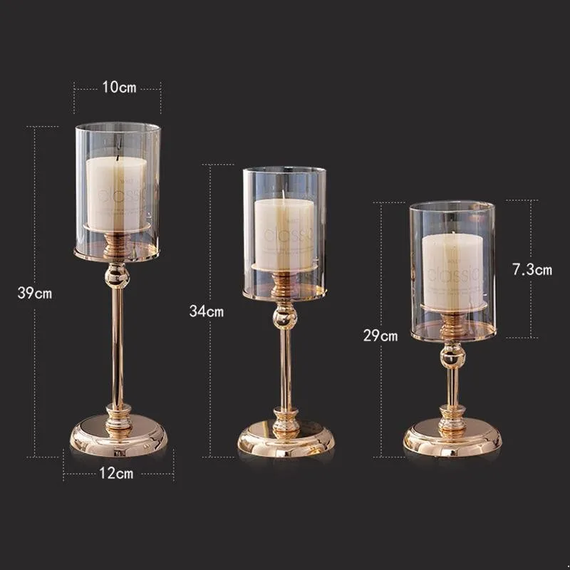NLBTW Lot de 3 bougeoirs dorés pour chandeliers vintage pour table ou cheminée pour décoration d'intérieur, mariage, dîner, fête NLBTW Lot de 3 bougeoirs dorés pour chandeliers vintage pour table ou cheminée pour décoration d'intérieur, mariage, dîner, fête