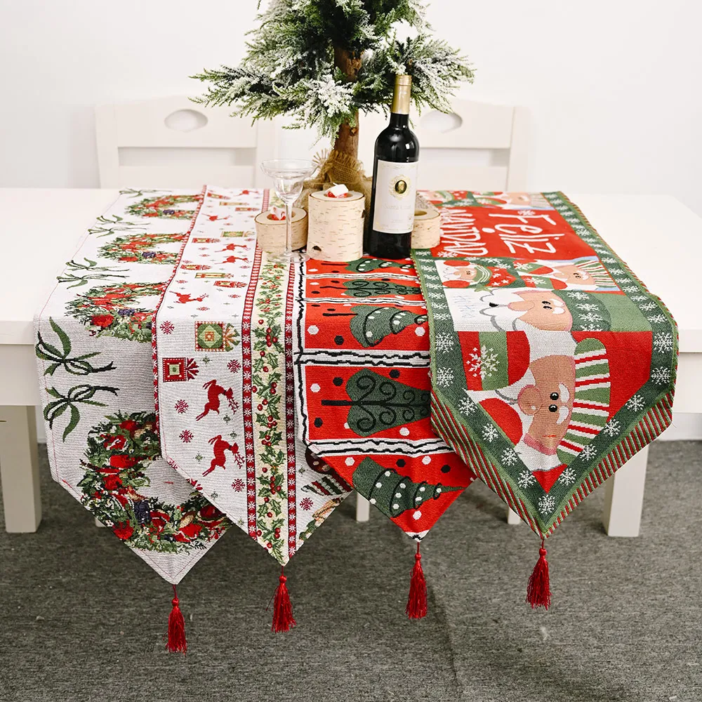 New Christmas decorations Knitwear table flag Creative Christmas tablecloth table decoration Home decor