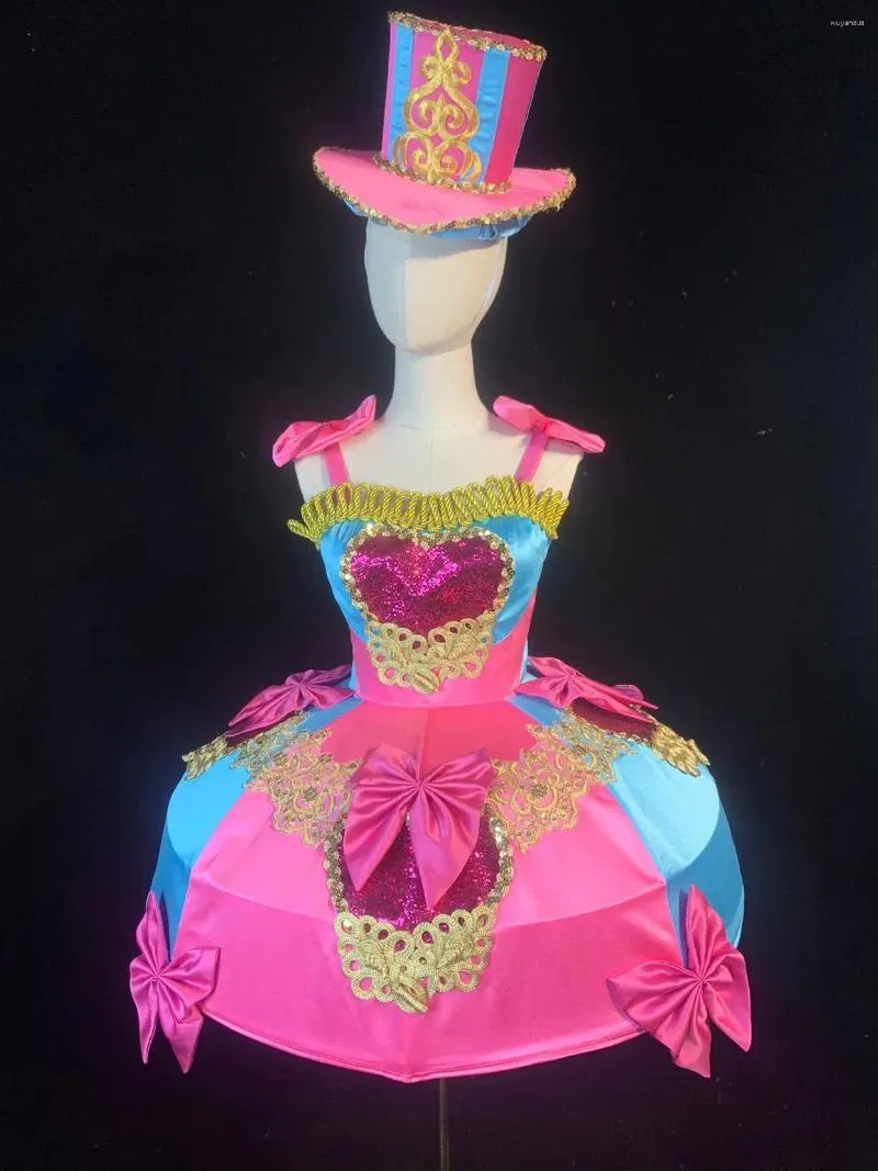 Scene Wear Sweet Girl Cake Dress Pretty Business Shopping Mall Openning Paradise Costume Party Show Outfit