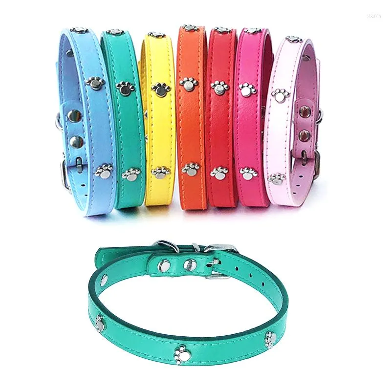 Colliers pour chiens collier à pointes en cuir réglable Rivets en polyuréthane petit moyen chiot chiens chat sangle clouté collier pour animaux de compagnie accessoires