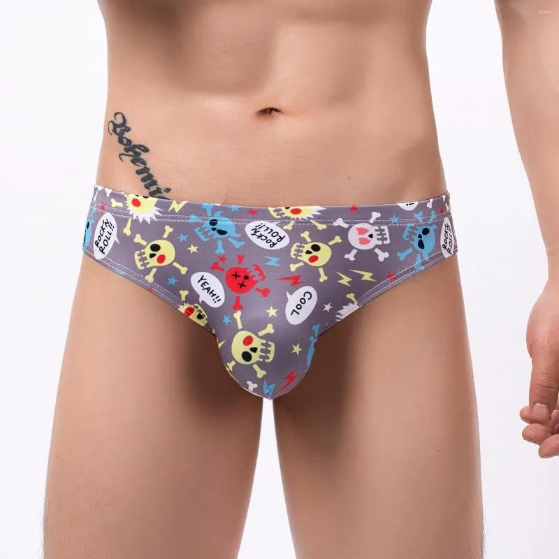 Cuecas roupas íntimas de roupas íntimas masculinas de caveira sexy string tanga de calda de baixa cintura de faixa de baixa cintura biquíni de conforto respirável