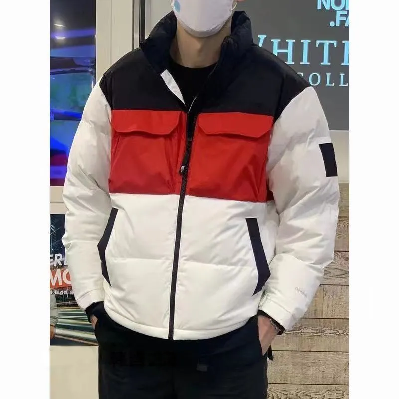 Hommes Femmes Vers Le Bas À Capuche Chaud Parka Noir Puffer Vestes Outwear broderie et couleur correspondant haut de gamme épaissi couple robe 24TM3