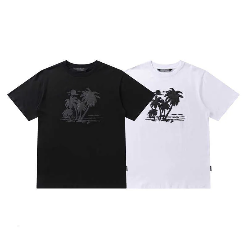 Palm Chaopai Angel Wang Jiaer Same Foam Coconut Print T-shirt a maniche corte da uomo e da donna a metà