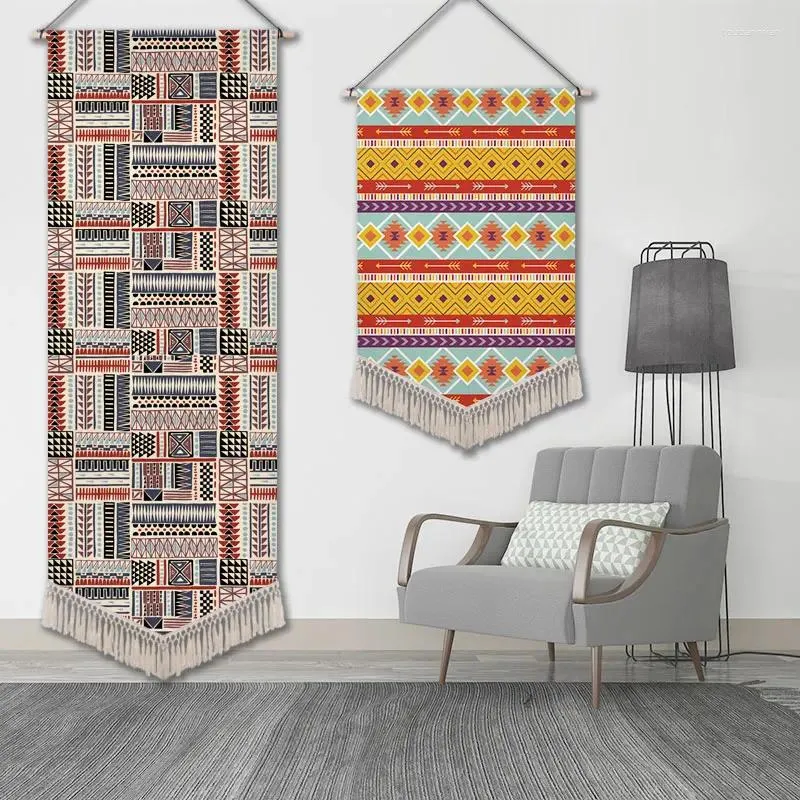 Gobeliny etniczne murowe wiszące ścianę gobelinu Sypialnia sztuka rzemiosła do domu dekoracja salonu płótno geometryczna makrama