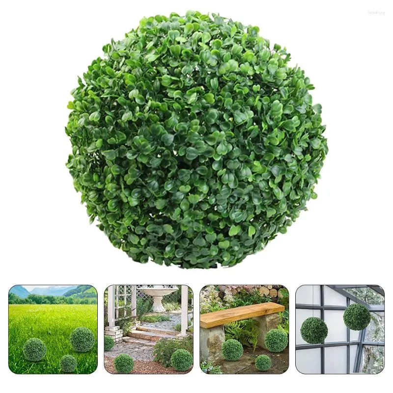 Dekorativa blommor Topiary Boxwood Artificial Hanging Sphere Fake inomhus Engelska faux grönska hallen Mall Ornament Tree Buxus Outdoor