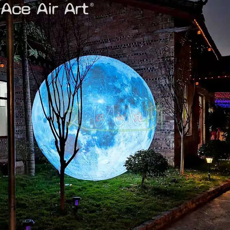 Aufblasbarer Outdoor-Mond-Modell, beleuchteter Mondballon für Hochzeitsdekoration oder Party/große Abendparty