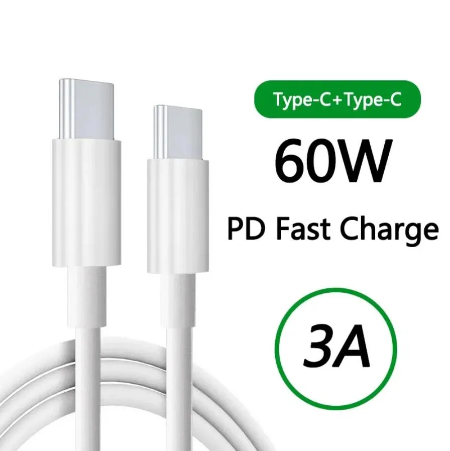 60W 3A Braided USB C To USB C Data cable For samsung HUAWEI 15 Pro Max Plus Type C Fast Charging Cable