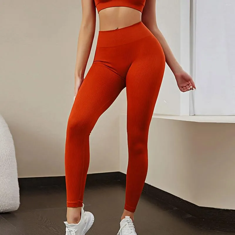 Seamless High Waist Seamless Yoga Pants For Women Solid Color, Hip