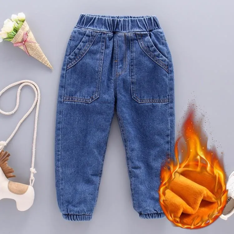 Pantaloni Bambino Ragazzo Pantaloni Harem in denim Abbigliamento invernale per bambini Jeans autunnali per ragazzi Velluto per bambini Addensare Moda per bambini