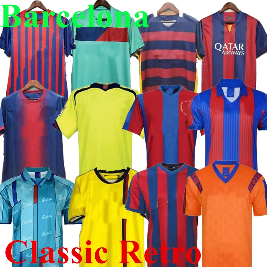 Maillots de football Barcelona Classics Retro barca 2014 15 16 17 91 92 93 XAVI RONALDINHO RONALDO RIVALDO GUARDIOLA Iniesta finale classique maillot de foot chemises de football