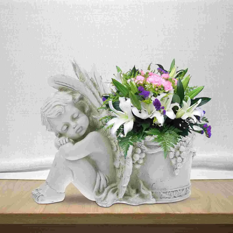 Vases Pots de fleurs en résine Plantes d'intérieur Minuscules décorations extérieures en pot Jardinières mignonnes Pot de fleurs de jardin synthétique