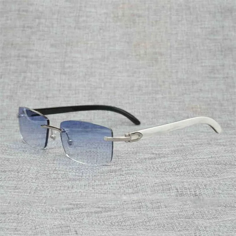 2023 Designer Lunettes New Vintage Corne De Buffle Lunettes De Soleil Sans Monture Hommes Bois Naturel Carré En Métal Cadre Femmes En Bois Nuances culos Lunettes 012N