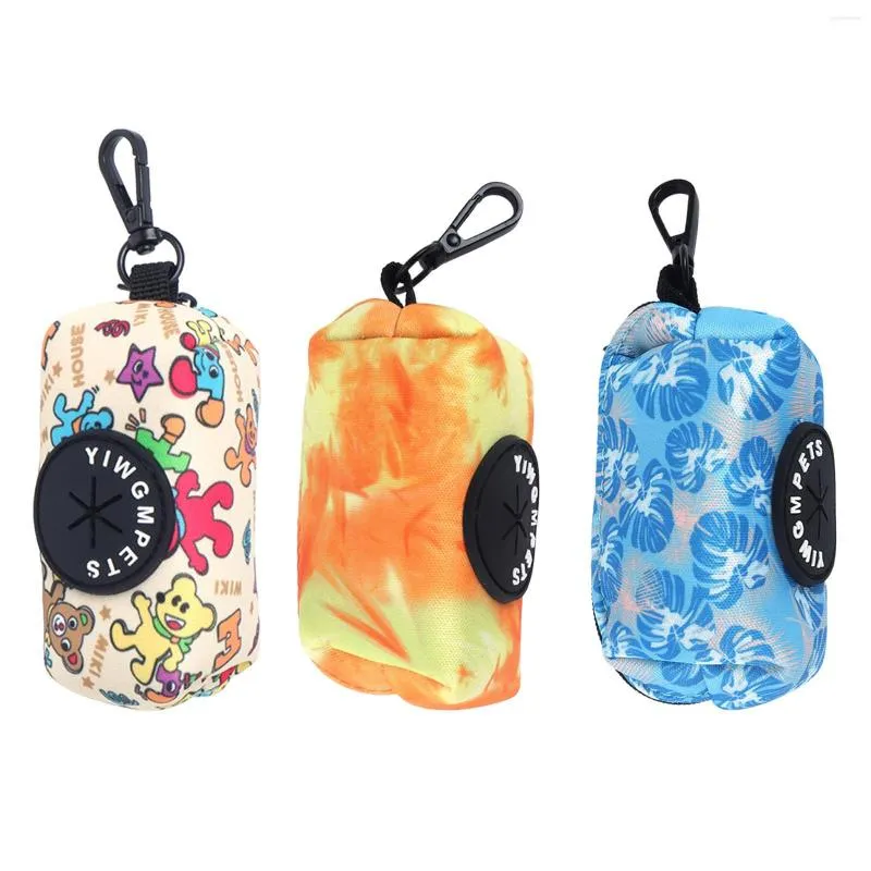 Dog Car Seat Covers Pet Waste Bag Dispenser With Buckle Clip Bags Carrier Zipper Pickup Carry Tube Poop Holder For Parks Travel Walking