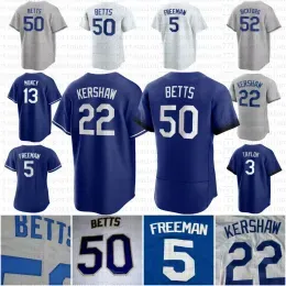 CUSTOM 50 Mookie Betts Custom Baseball Jersey 5 Freddie Freeman Cody Bellinger Clayton  Julio Urias Will Smith Justin Turner Joey Gal