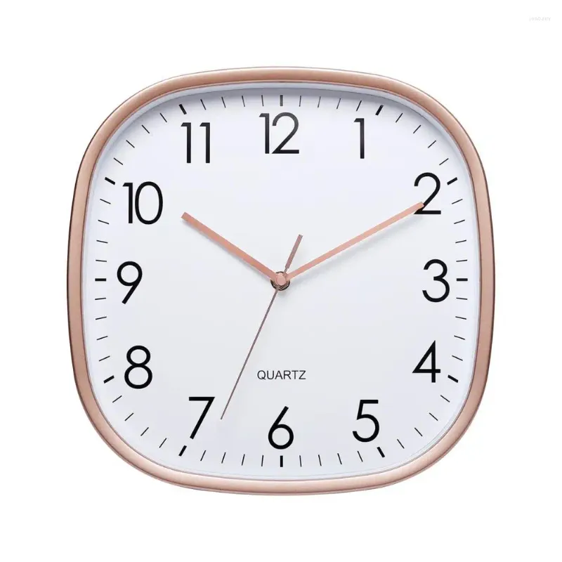 Zegary ścienne przyjazne dla seniorów zegara wysoka dokładność kwadratowy kształt cichy nie obciążający kwarcowy ruch wydruku bateria do sypialni