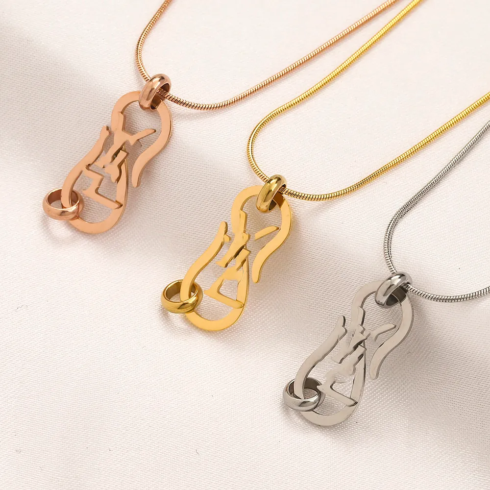 3color Never Fading Luxury Brand Designer Lettre Colliers 18K Plaqué Or En Acier Inoxydable Choker Pendentif Collier Perles Chaîne Bijoux Accessoires