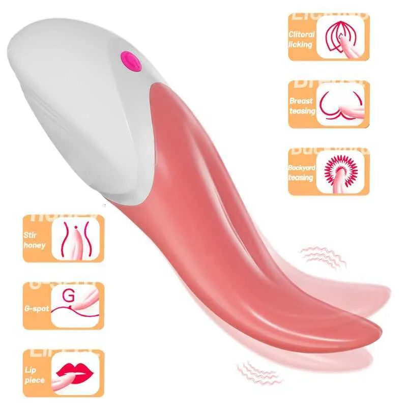 Juguete sexual, masajeador, vibrador para lamer la lengua, clítoris femenino, estimulador del punto G, juguetes, masturbador de pezones, adecuado para mujeres