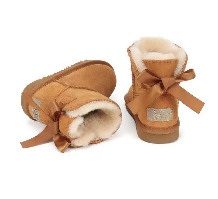 Kinderlaarzen Snowboots voor kinderen Winter Kleuterlaarzen Klassiek Super Mini Laarzen Jongenslaarzen Bont voor kinderen Kinderlaarzen Babylaarzen voor meisjes met strikken