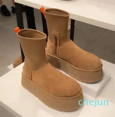 Snow Boots Women Winter Platform Bott Bottes Buty wełniane kostki Sheepskina prawdziwa skórzana klasyczna marka na zewnątrz na zewnątrz