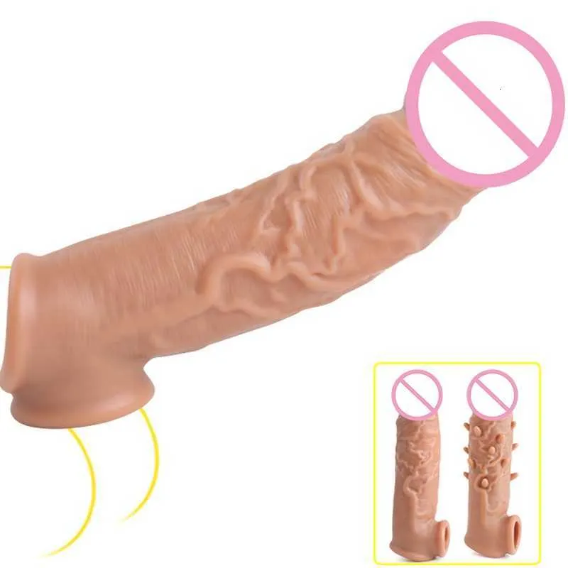 Sexspielzeug-Massagegerät, 2 Arten, 16 cm, Penis-Extender-Hülse, wiederverwendbar, Sperre, Samenring, Verzögerung der Ejakulation, Spielzeug für Männer, Produkte, Paare