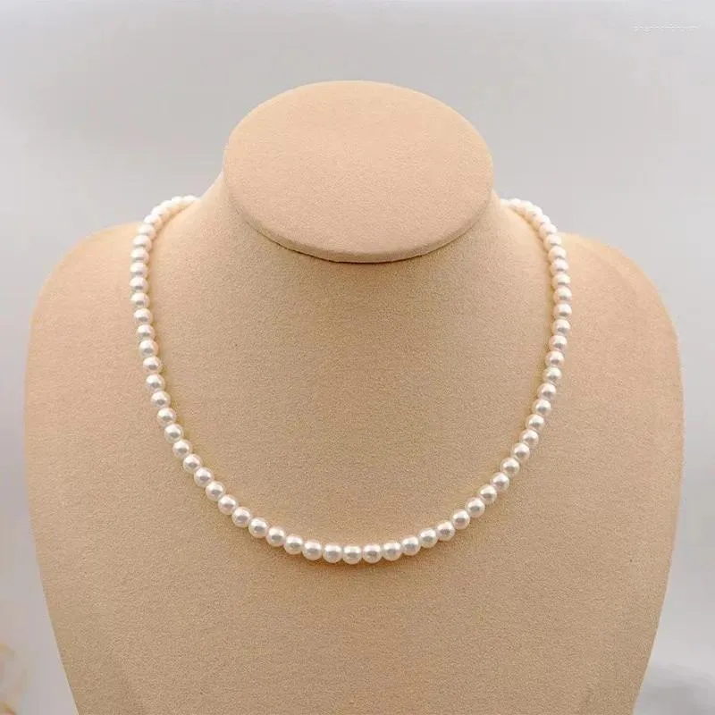 Halsband örhängen sätter samma pärla runda och ljusa shijia benben kedja ljus lyxhals