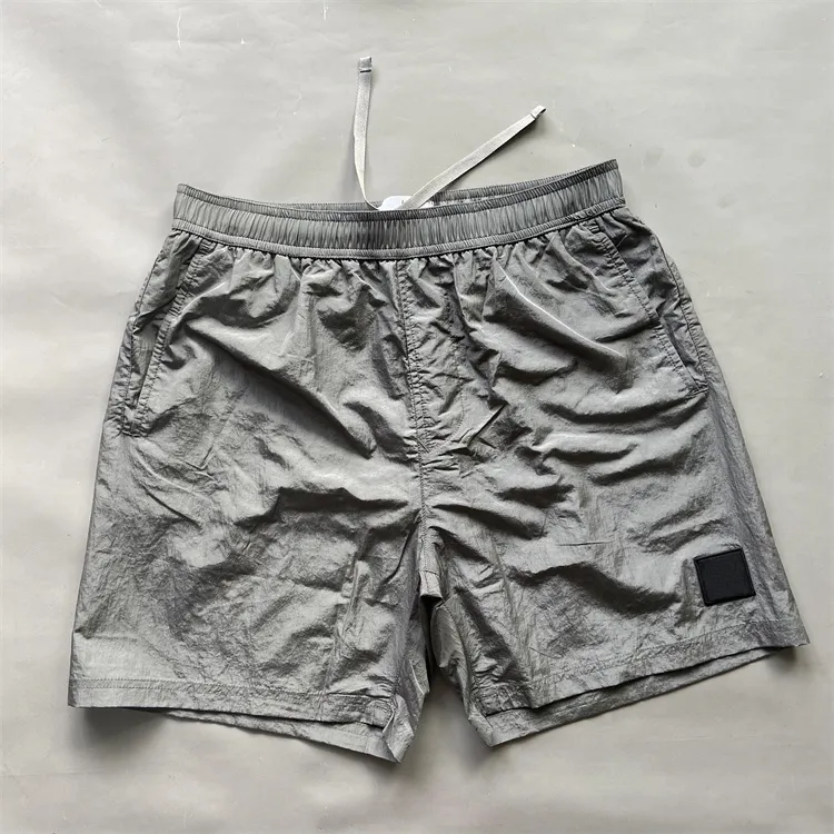 Sten shorts kompass broderi designer mens metall nylon shorts mode hight street sport shorts snabb torkning badkläder man strandbyxor