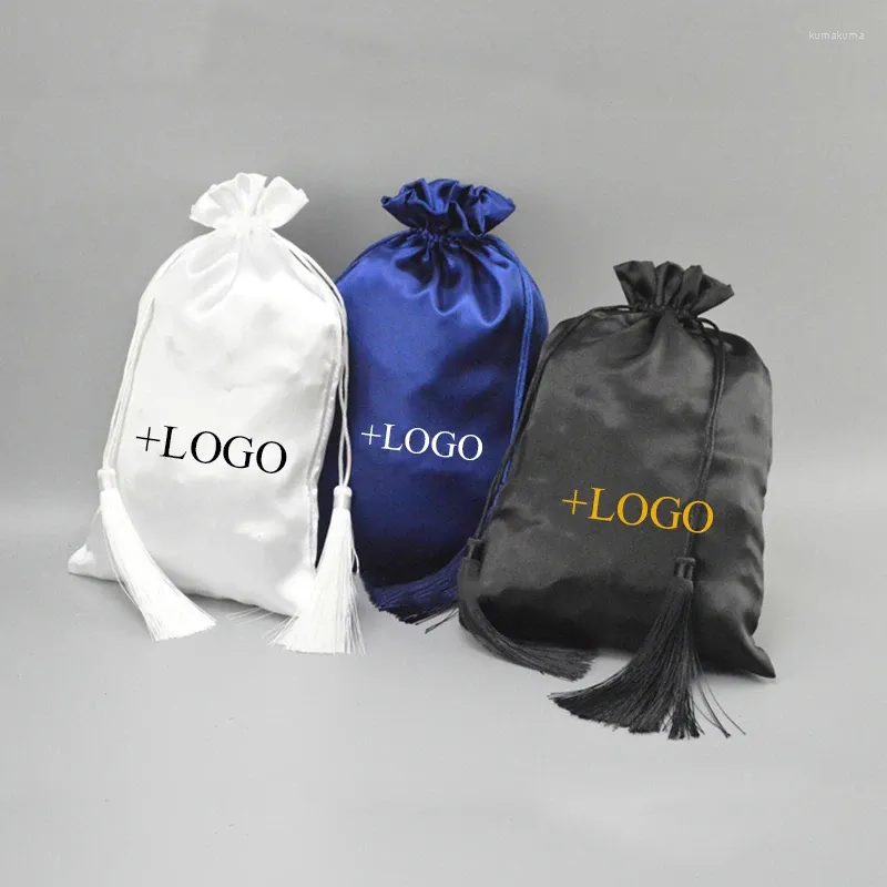Cadeau Cadeau Sac De Cheveux De Satin Lisse Pochette De Cordon De