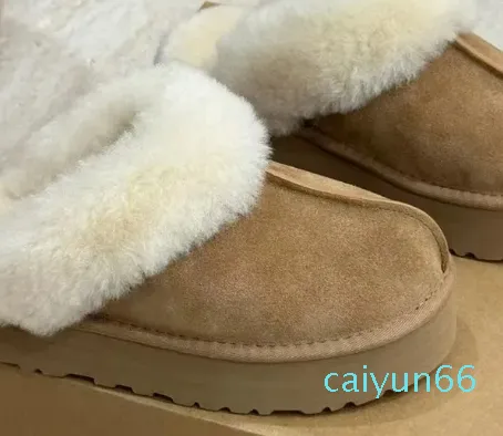 Tasman Slippers Australië Designer Luxe Tazz Slipper Heren Dames Sneeuw Mini Enkel Korte Duck Leather Winter Platform Laarzen Kastanjebruin Grijs Zwart Wit Dames Laarzen