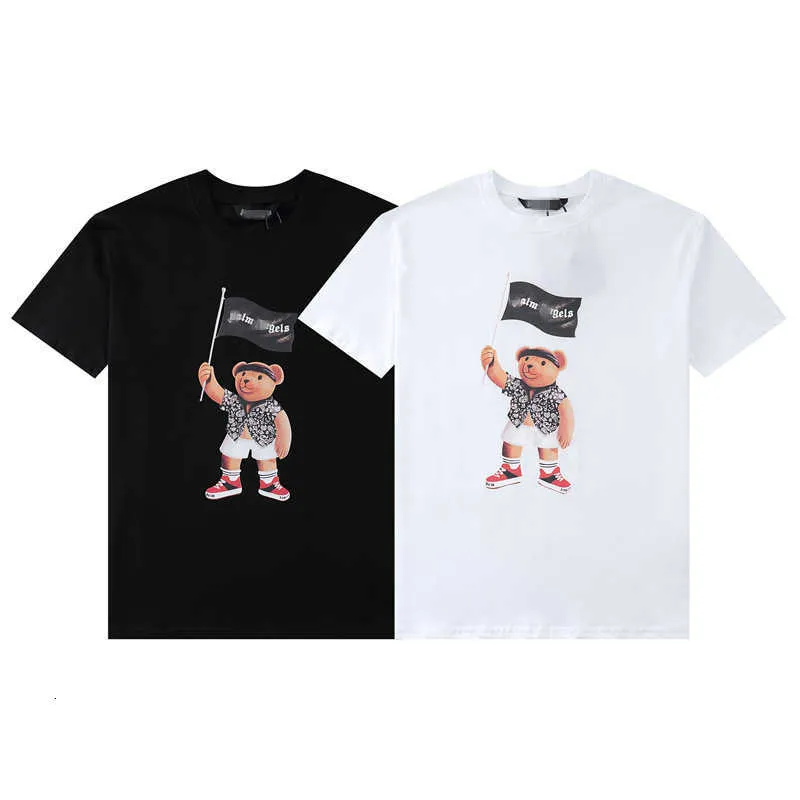 T-shirts pour hommes Palm tendance ange Pirate ours drapeau imprimé ample Hip Hop Couple T-shirt à manches courtes pour hommes et femmes moitié