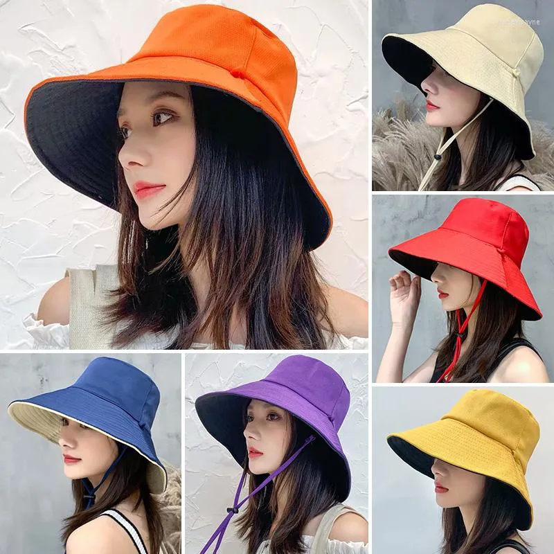 Cappelli a tesa larga da donna Moda estiva Cappellini da sole UV a tesa larga Cappello da pescatore pieghevole a tesa larga Panama Beach Pesca Caccia