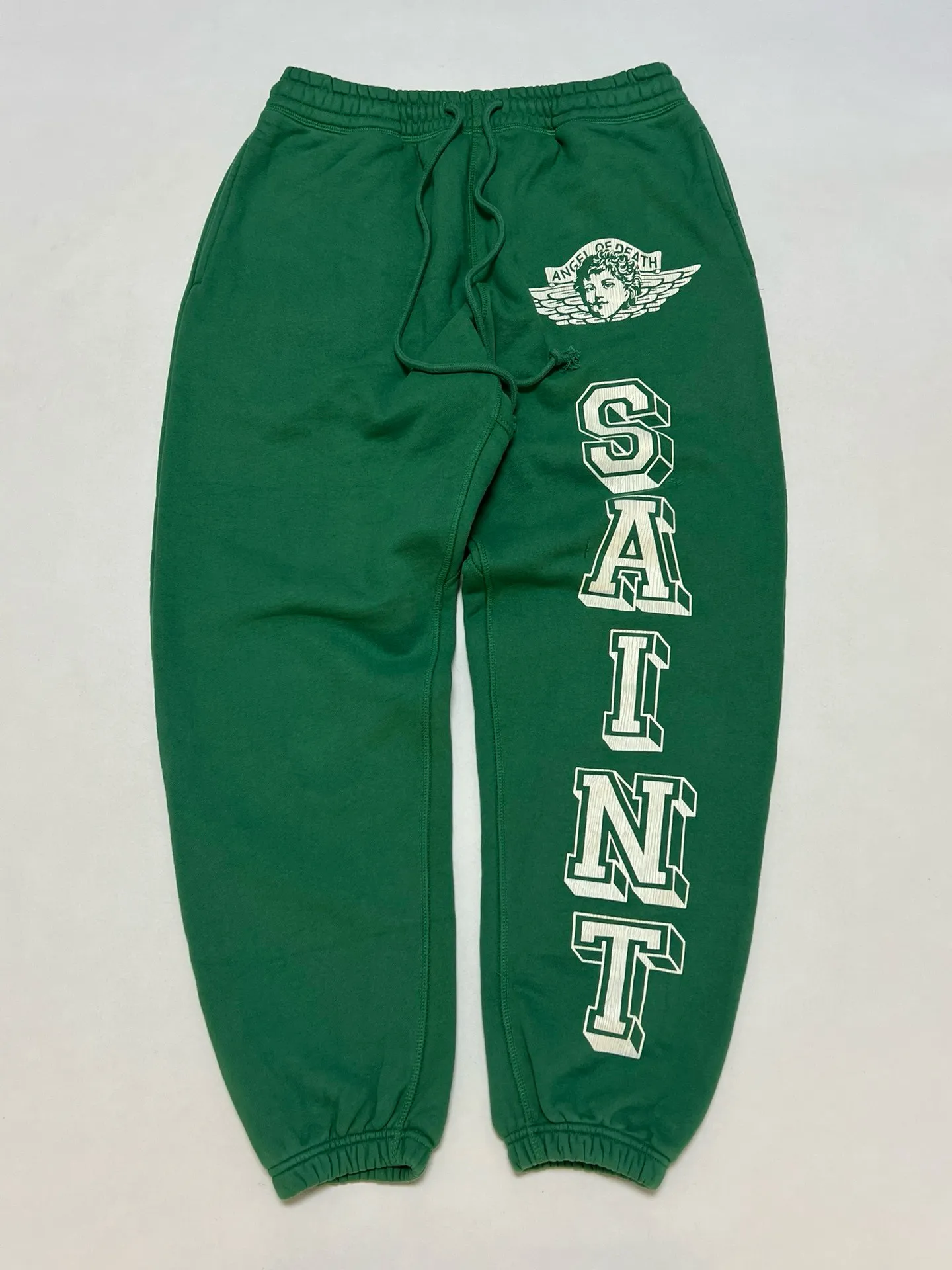 Falection 23ss Saint Michael Angel of Death Pantaloni sportivi da jogging in cotone verde