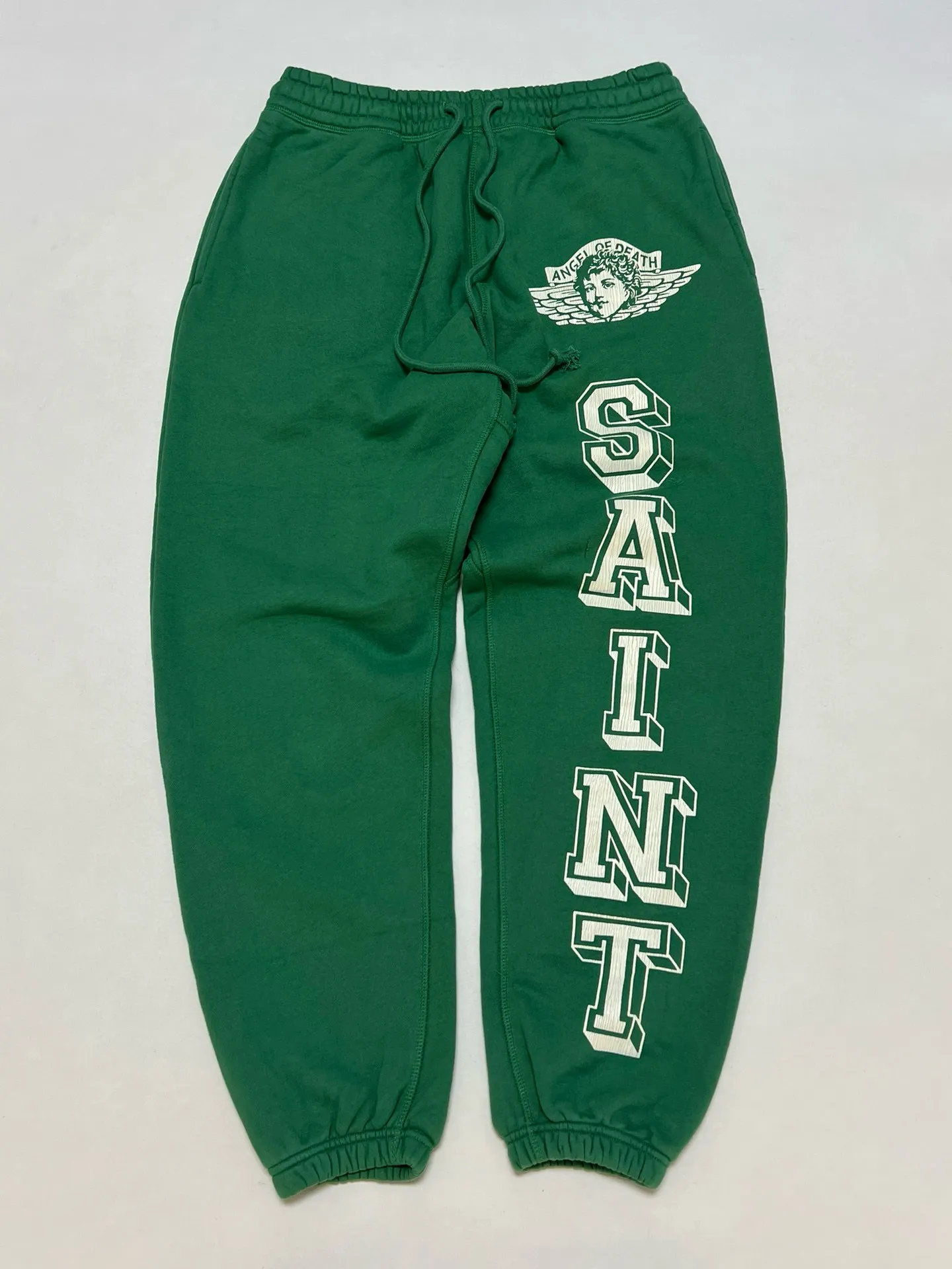 Falection 23SS Saint Michael Angel of Death grüne Baumwoll-Jogginghose, Jogginghose, modische Hose