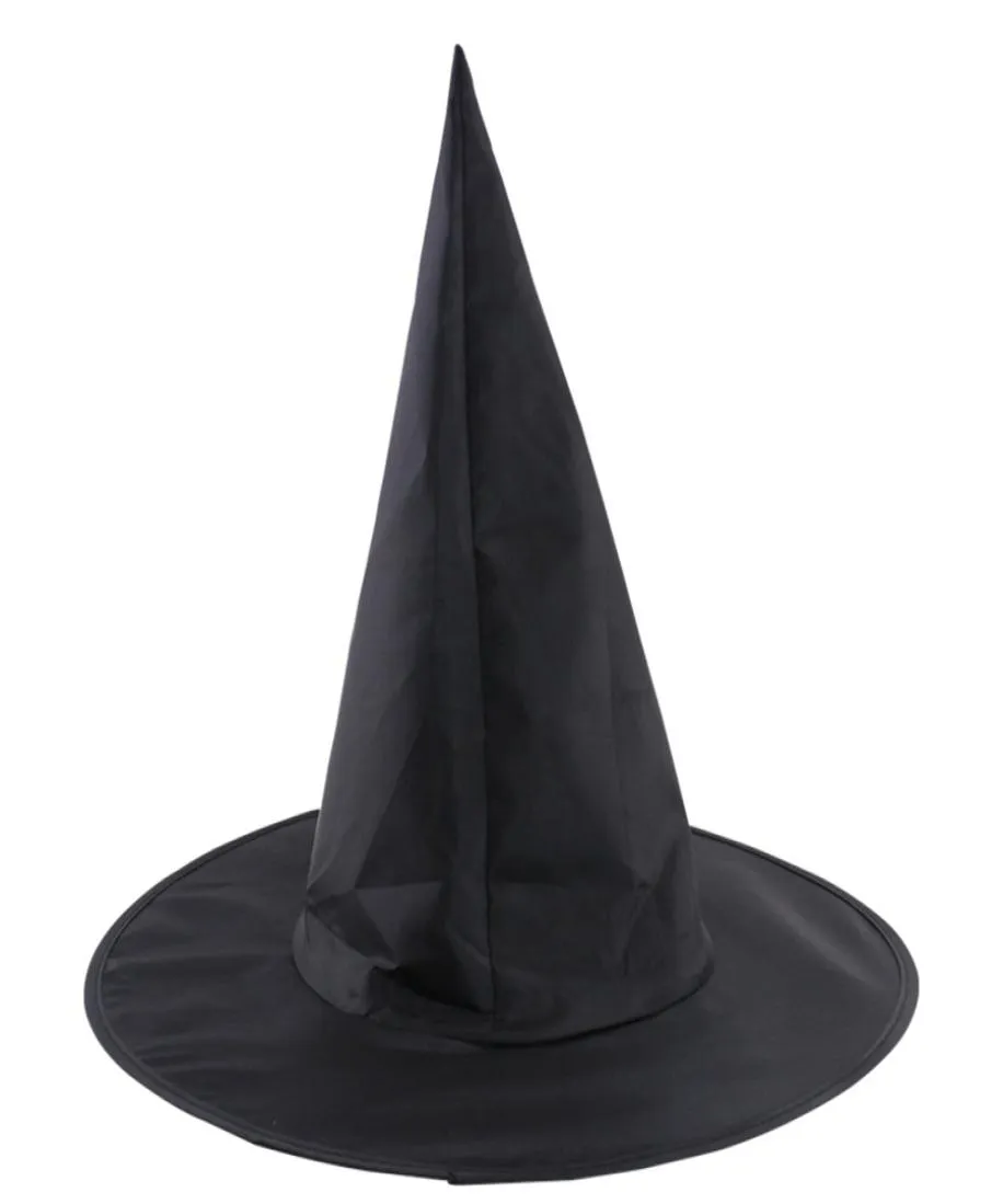 Trajes de Halloween Chapéu de Bruxa Masquerade Wizard Black Spire Hat Witch Costume Acessório Cosplay Party Fancy Dress Decor JK1909XB1926254