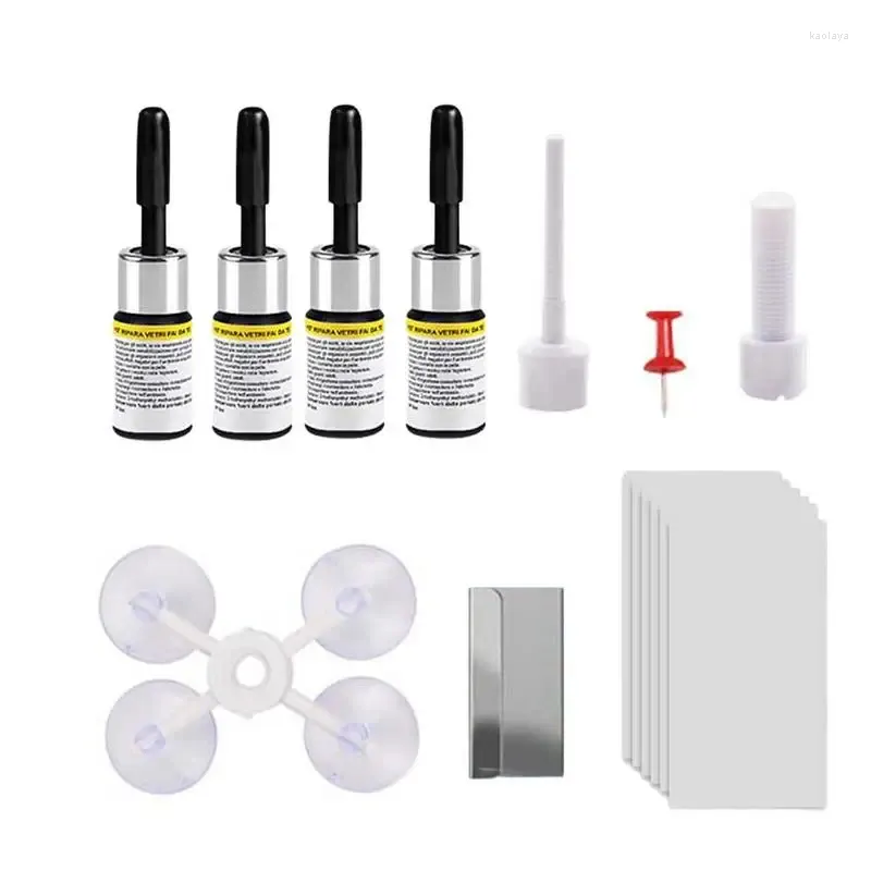 Solutions de lavage de voiture Kit de réparation de fissures de pare-brise verre fissuré outil de puce de pare-brise automatique Portable pour les fissures et