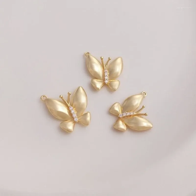 Pendant Necklaces 2PCS 13 13.3mm Gold Plated Butterfly Charms For Jewelry Making DIY Supplies Handmade Brass Accessories Women Earring