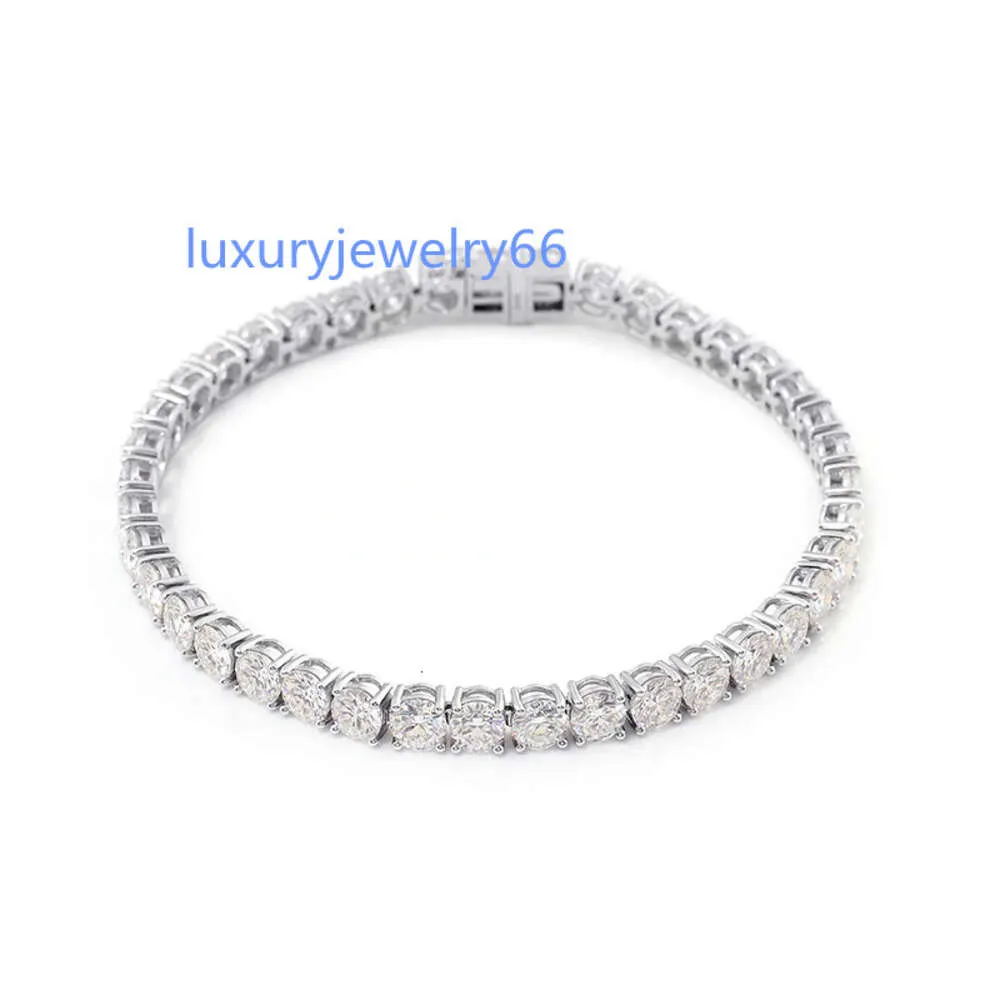 Bijoux fins personnalisés 2/3/4/5mm D VVS Moissanite, chaîne Mossanite football Tennis pour hommes et femmes, bracelet en argent sterling 925