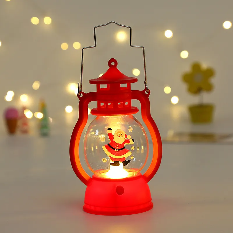 Christmas decorations small horse light portable small oil light LED electronic candle light Christmas tree scene layout pendant