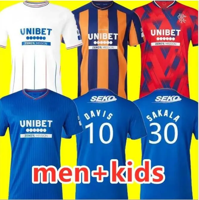 23 24 Rangers Soccer Jerseys 2023 2024 Away Glasgow Colak Roofe Lundstram Hagi Barker Morelos Jack Tavernier Kent Tillman