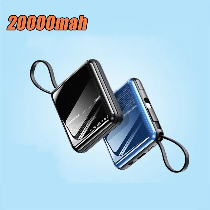 Mini Power Bank 20000mAh 22,5W Snel opladen Powerbank Ingebouwde kabel voor iPhone 13 12 11 Pro Samsung S21 S20 Xiaomi 9 Poverbank