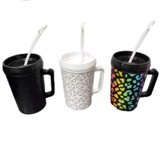 Big Capacity 34oz Plastic Trucker Mug Double Walls PP Tumblers With