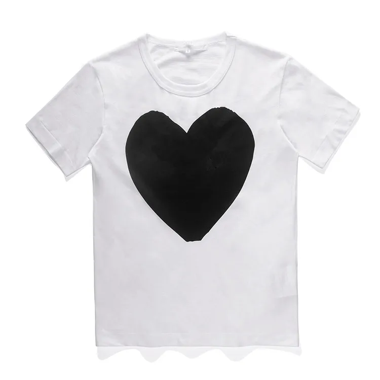 Desiger T-shirt da uomo Play Cotton T-shirt da donna traspirante Commes Des Men Tees cdg Bird Image Quick Dry Manica corta Stampa Heart Thin Wear Anti-Wrinkle Oversize t-shirt