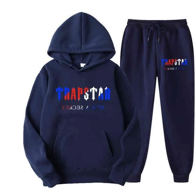 Hood Trapstar full Mens Tracksuits Rainbow towel men`s suit embroidered decoding hooded sportswear men`s and women`s sportswear suit zipper pants size M-2XL