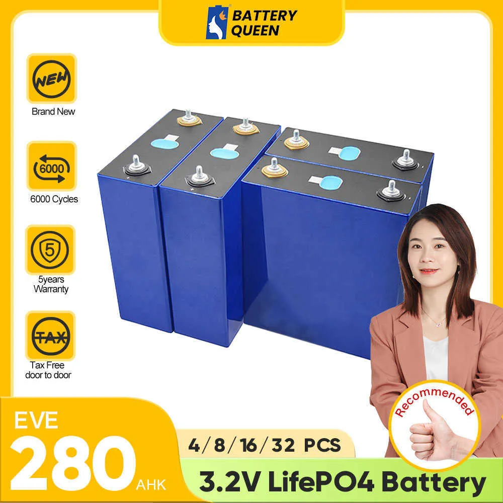 Tout nouveau EVE 280AHK 3.2V Rechargeable Lifepo4 batterie 12V 24V 48V pour EV bateaux stockage solaire par Train sans taxe porte à porte