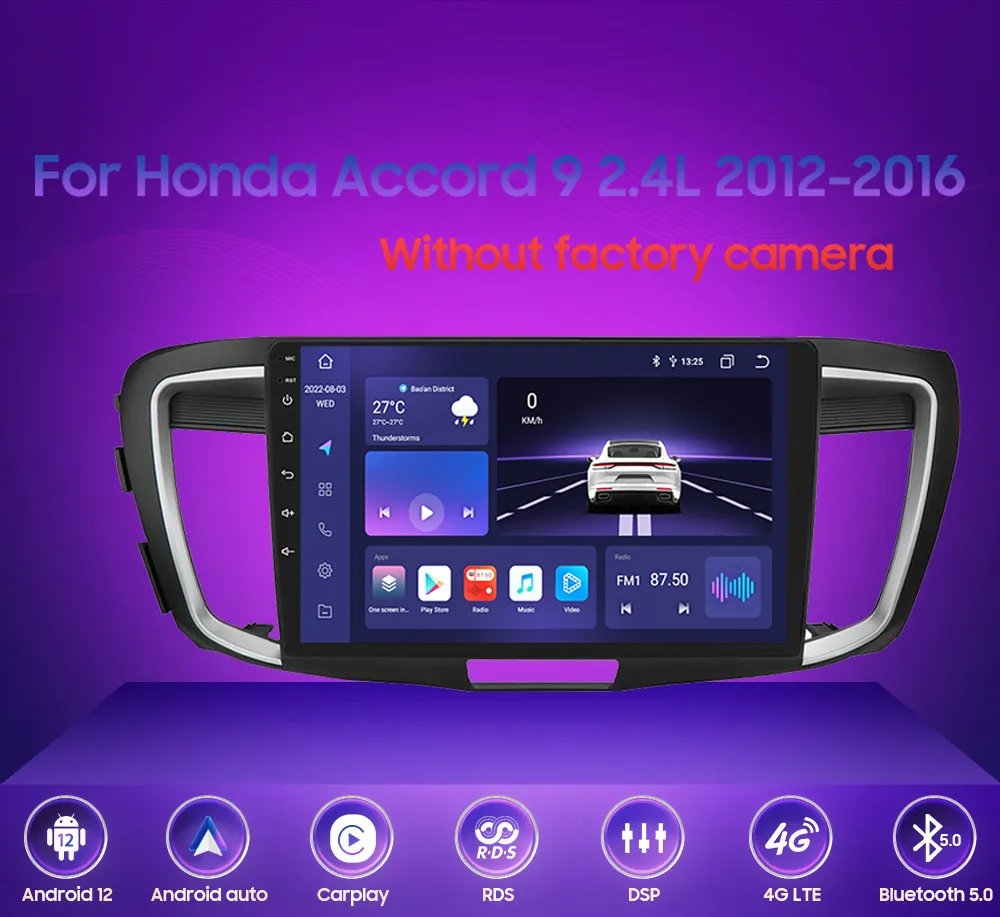 Honda Accord의 Android 자동차 비디오 라디오 플레이어 Carplay 4G Bluetooth Wi-Fi와 함께 GPS 탐색 헤드 장치