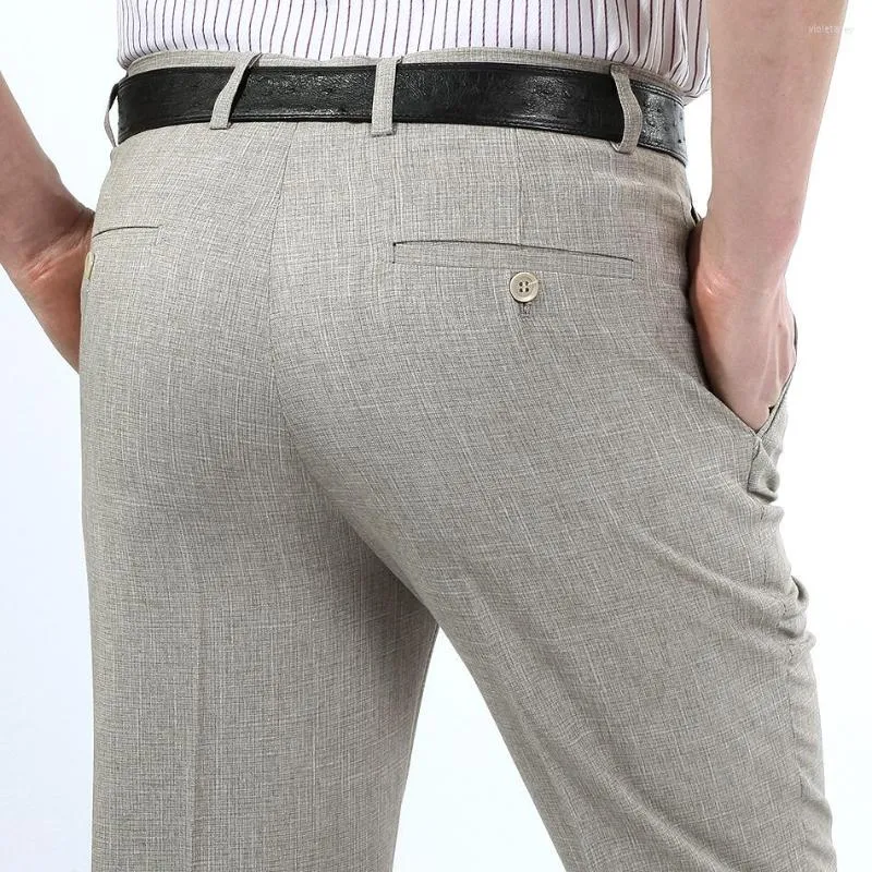 Abiti da uomo Primavera Estate Pantaloni da uomo in lino casual da uomo sottili Lavare e indossare pantaloni da uomo larghi e traspiranti